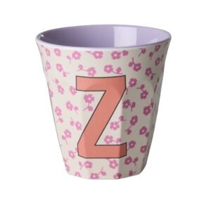 Vaikiškas puodelis su gėlytėmis ir raide Z