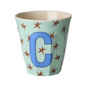 Vaikiškas puodelis su raide C ir žvaigždutėmis
