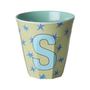 Vaikiškas puodelis su žvaigždutėmis ir raide S