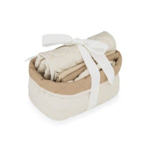 Cam Cam Copenhagen kūdikio priežiūros dovanų rinkinys su Classic Stripes Camel raštu