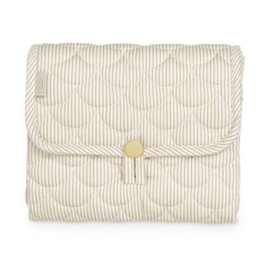 Cam Cam Copenhagen vystymo kilimėlis su Classic Stripes Camel raštu, sulankstytas