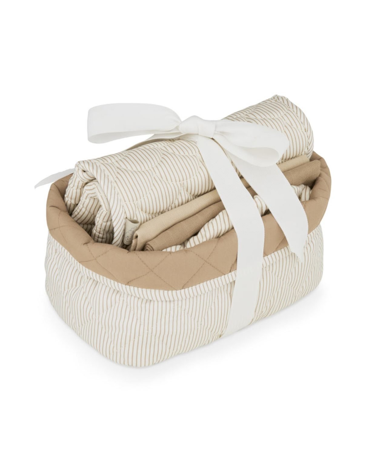 Cam Cam Copenhagen kūdikio priežiūros dovanų rinkinys su Classic Stripes Camel raštu