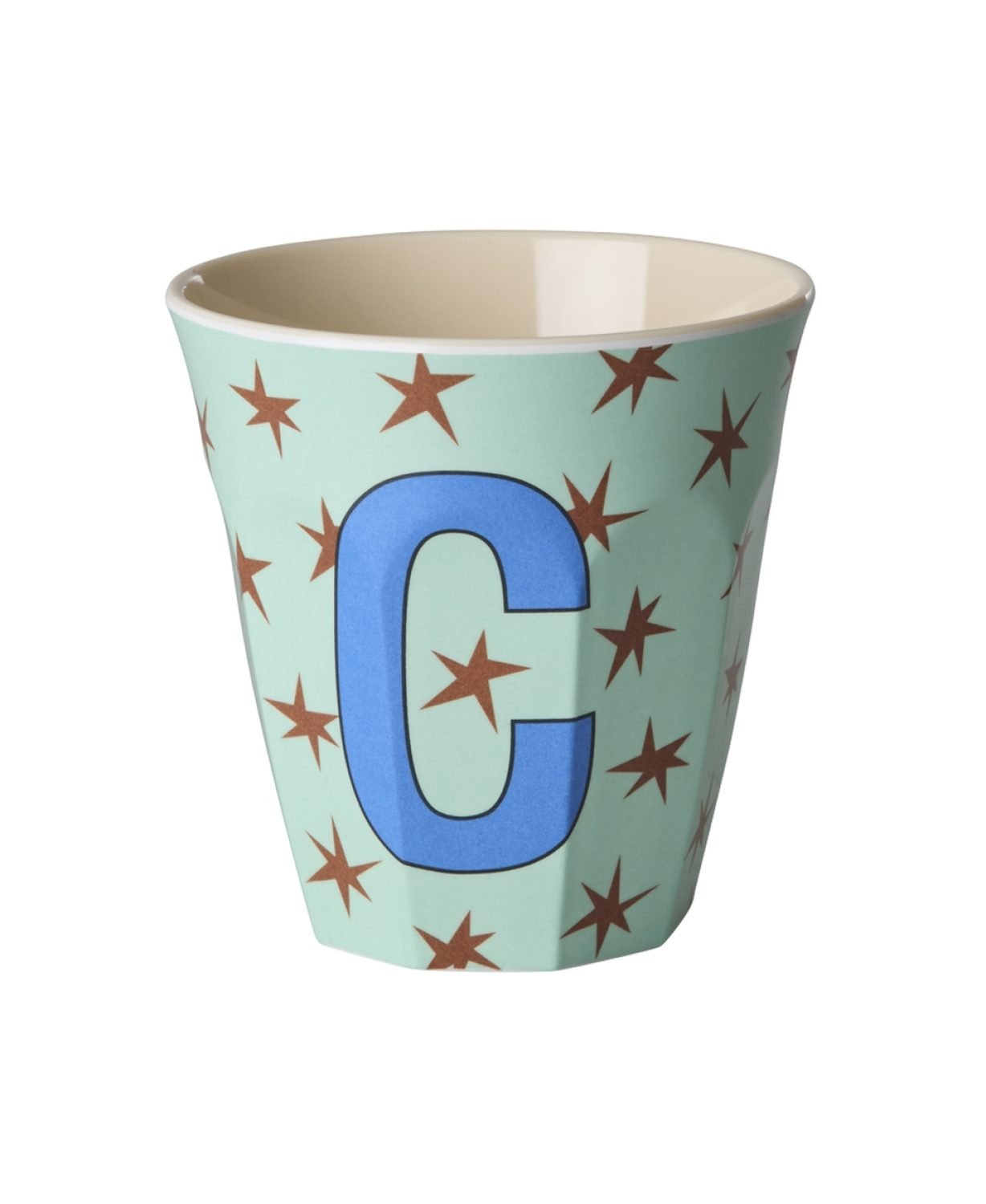 Vaikiškas puodelis su raide C ir žvaigždutėmis